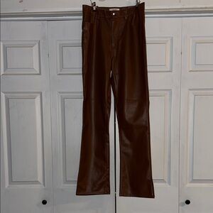 Vibrant Brown Straight Leg Pants